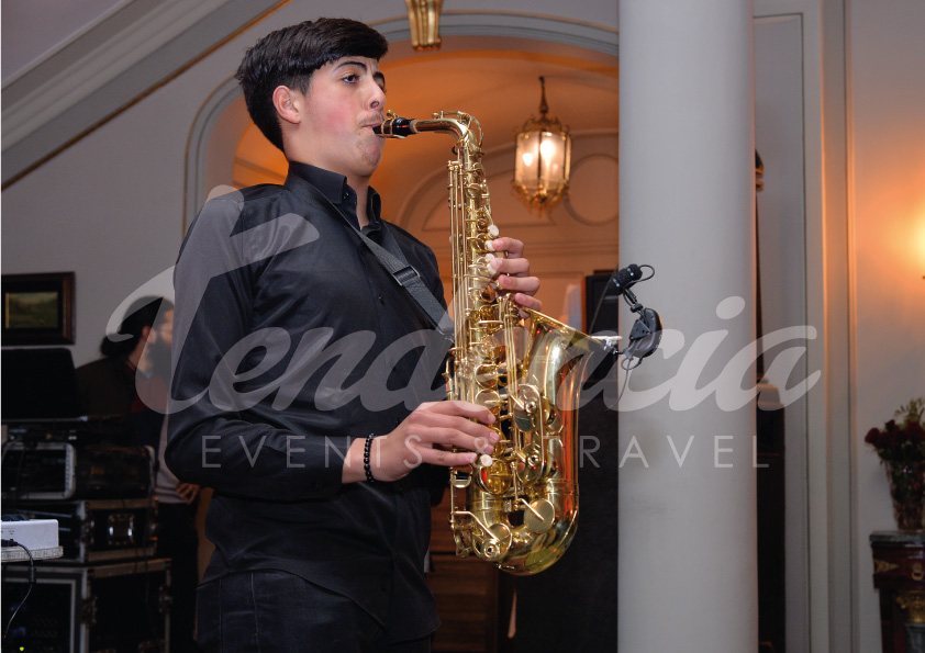 playing saxophonist 